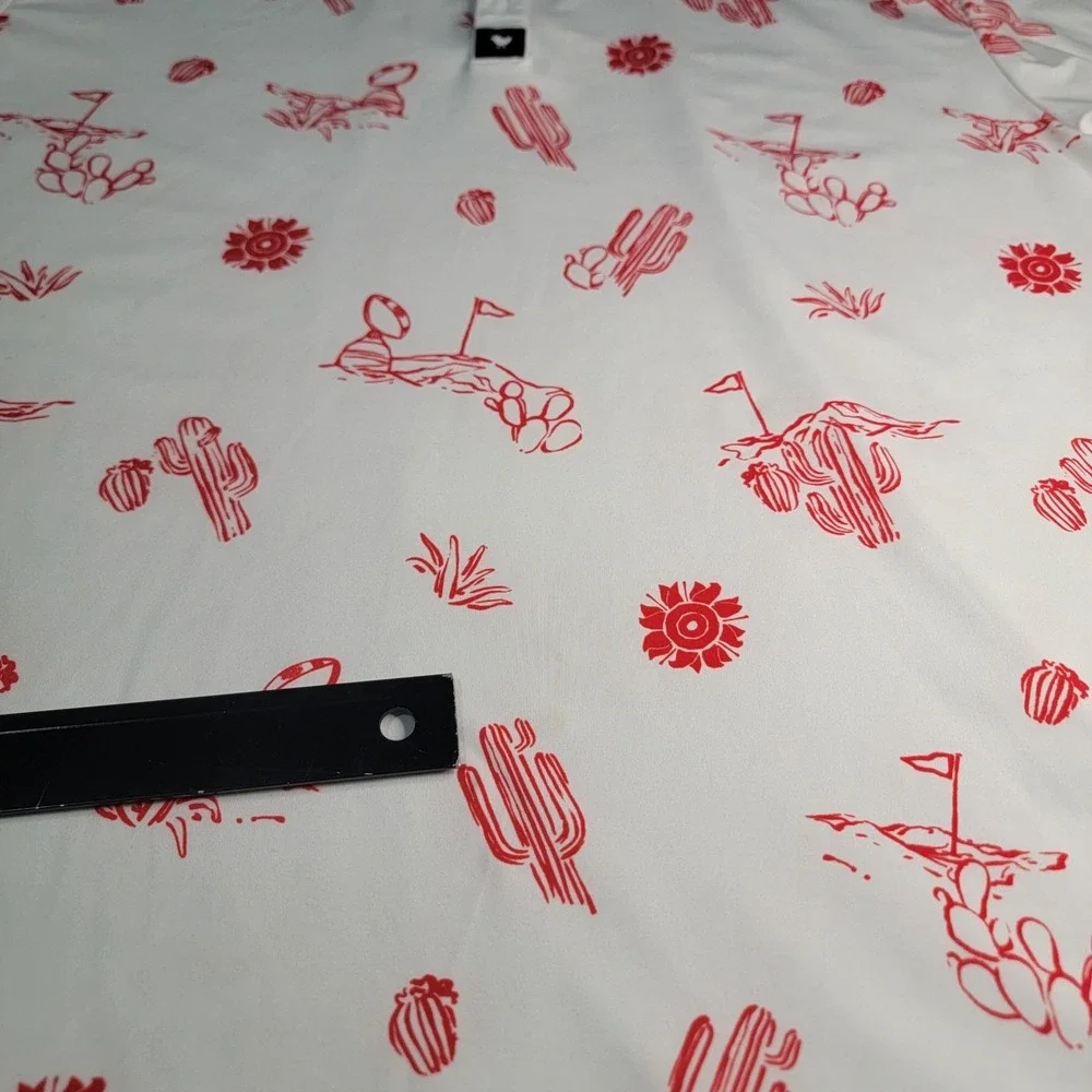 Bad Birdie‎ Golf SS White & Red Polo Shirt Size XL 